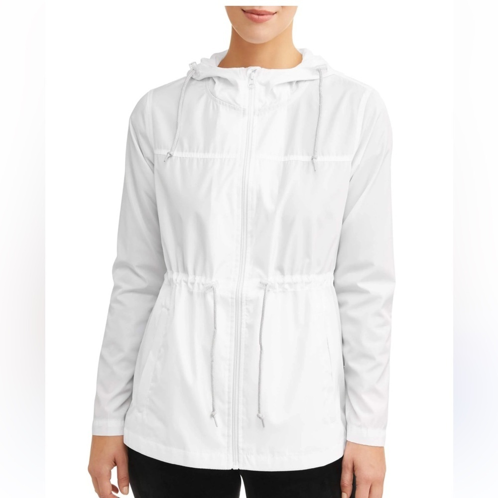 Weather Tamer white packable water resistant jacket large
